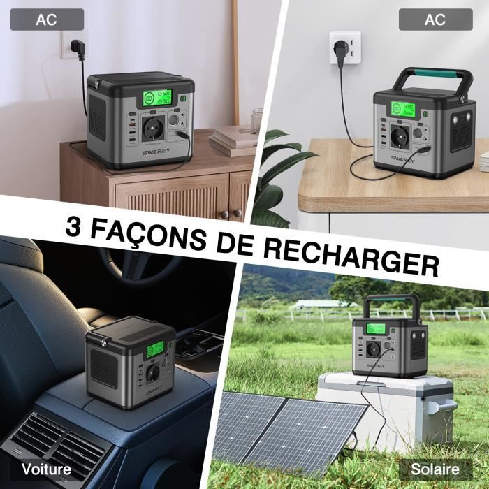 SWAREY S500 PRO zonnegenerator 220V 518Wh energiestation met 100W opvouwbaar zonnepaneel, versie 2023 - Afbeelding 2