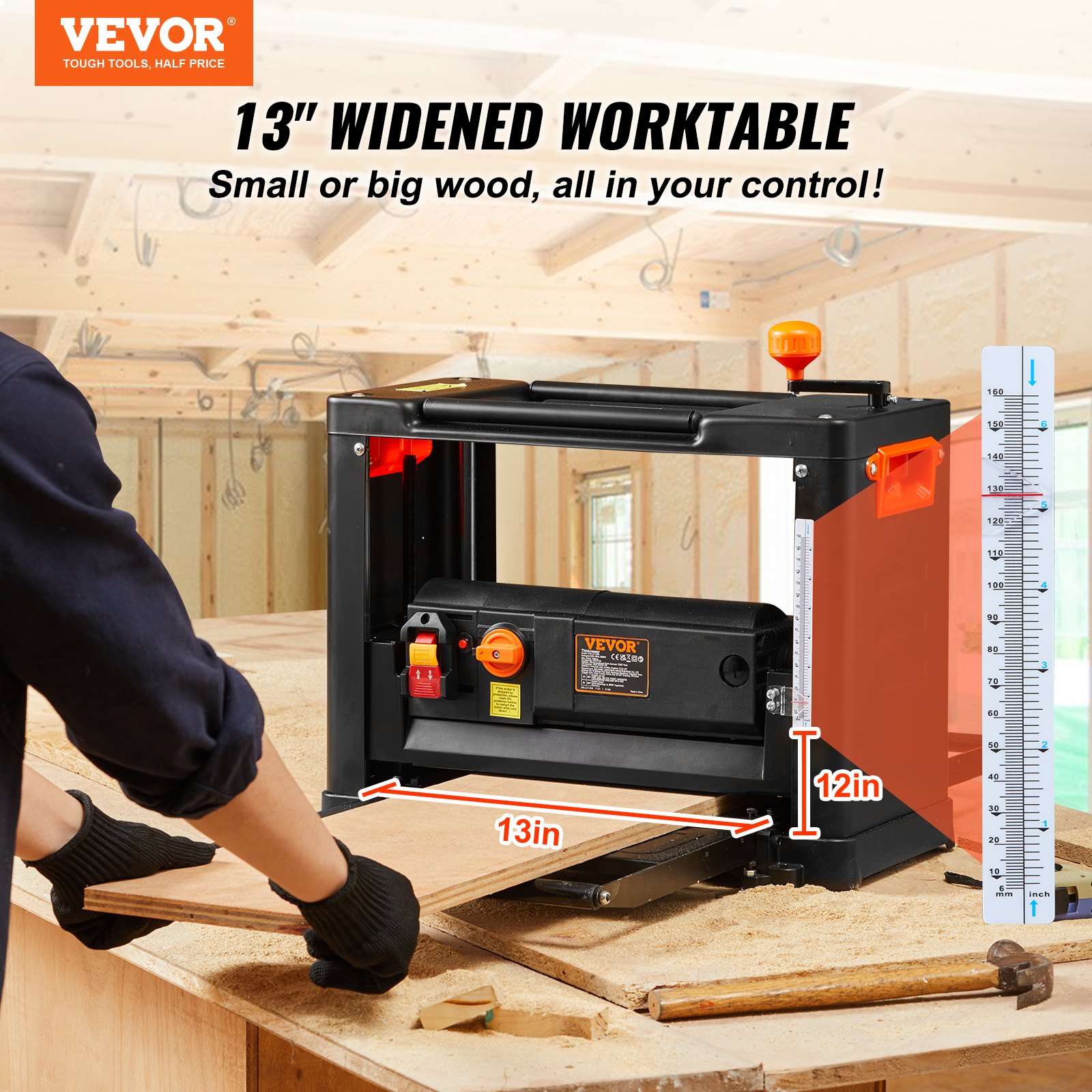12.5 Inch Elektrische Hout Vandiktebank Schaafmachine 2000W Stofdicht Draagbare Tafel Auto Feed Timmerwerk Houtbewerking Schaven Machine Łatwy i wygodny w obsłudze 12.5 Inch Elektrische Hout Vandiktebank Schaafmachine 2000W Stofdicht Draagbare Tafel Auto Feed Timmerwerk Houtbewerking Schaven Machine Łatwy i wygodny w obsłudze