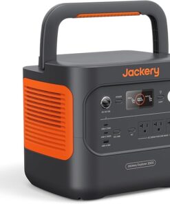 Jackery Explorer 2000 v2 draagbare powerstation met AC-laadkabel, 2040Wh LFP-thuisback-upbatterij, 2200W AC-uitgang, zonnegenerator voor noodgevallen, stroomuitval en kamperen (zonnepaneel optioneel).