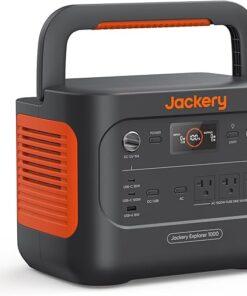 Jackery Explorer 1000 v2 draagbare powerstation, 1070Wh LiFePO4-batterij, 1500W wisselstroom/100W USB-C-uitgang, 1 uur snelladen, zonnegenerator voor kamperen, noodgevallen, campers en off-grid wonen (zonnepaneel optioneel)