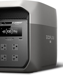 EF ECOFLOW Draagbare Power Station DELTA 3 Max, 2048Wh LiFePO4-batterij, zonnegenerator (zonnepaneel optioneel), 3400W X-Boost-vermogen, ultrasnel opladen van 0-80% in 1,13 uur, noodstroomvoorziening voor thuis en camper/camper