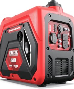 ERAYAK 4500W draagbare invertergenerator voor thuisgebruik, superstille kleine generator voor kamperen, buitengebruik en noodstroomvoorziening, benzinemotor, ECO-modus, EPA-conform