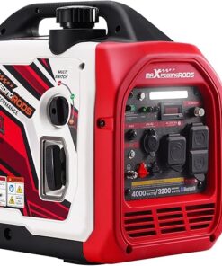 maXpeedingrods 4000 Watt Inverter Generator Draagbaar, Bluetooth® App Afstandsbediening Gegevensbewaking, Geschikt voor Campers, Benzinegenerator met CO-alarm voor Buitenkamperen, Thuisback-up