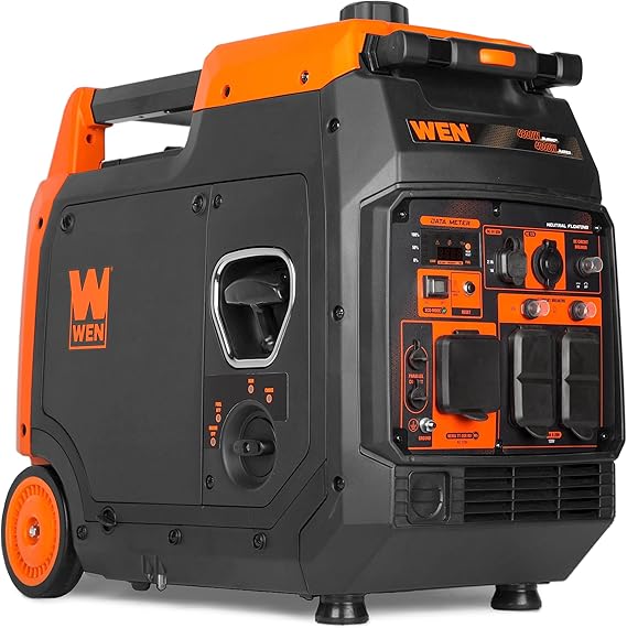 WEN Stille en Lichtgewicht Draagbare Invertergenerator van 4800 Watt, geschikt voor campers, met brandstofafsluiting (56477i)