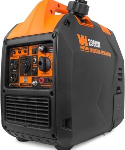 WEN Super Quiet 2350-Watt draagbare invertergenerator met brandstofafsluiting, benzine, ultralichtgewicht (56235i), zwart