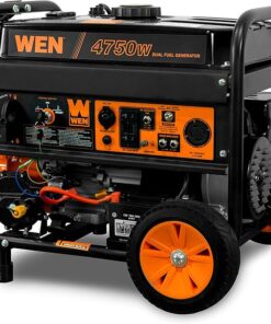 WEN 4750-Watt 120V/240V draagbare generator met dubbele brandstof, wielen en elektrische start (DF475T)